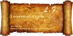 Leonhardt Frida névjegykártya
